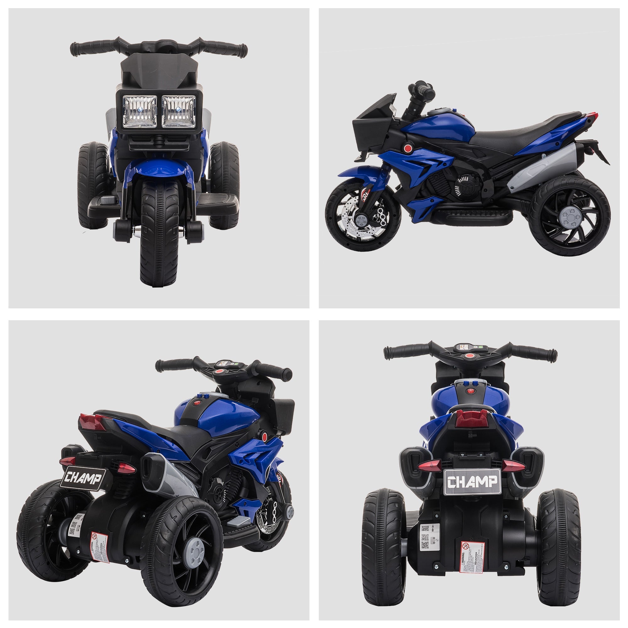 Kids Electric Pedal Motorcycle Ride-On Toy 6V Battery Powered w/ Music Horn Headlights Motorbike for Girls Boy Blue Electric Motorcycles   at Gallery Canada