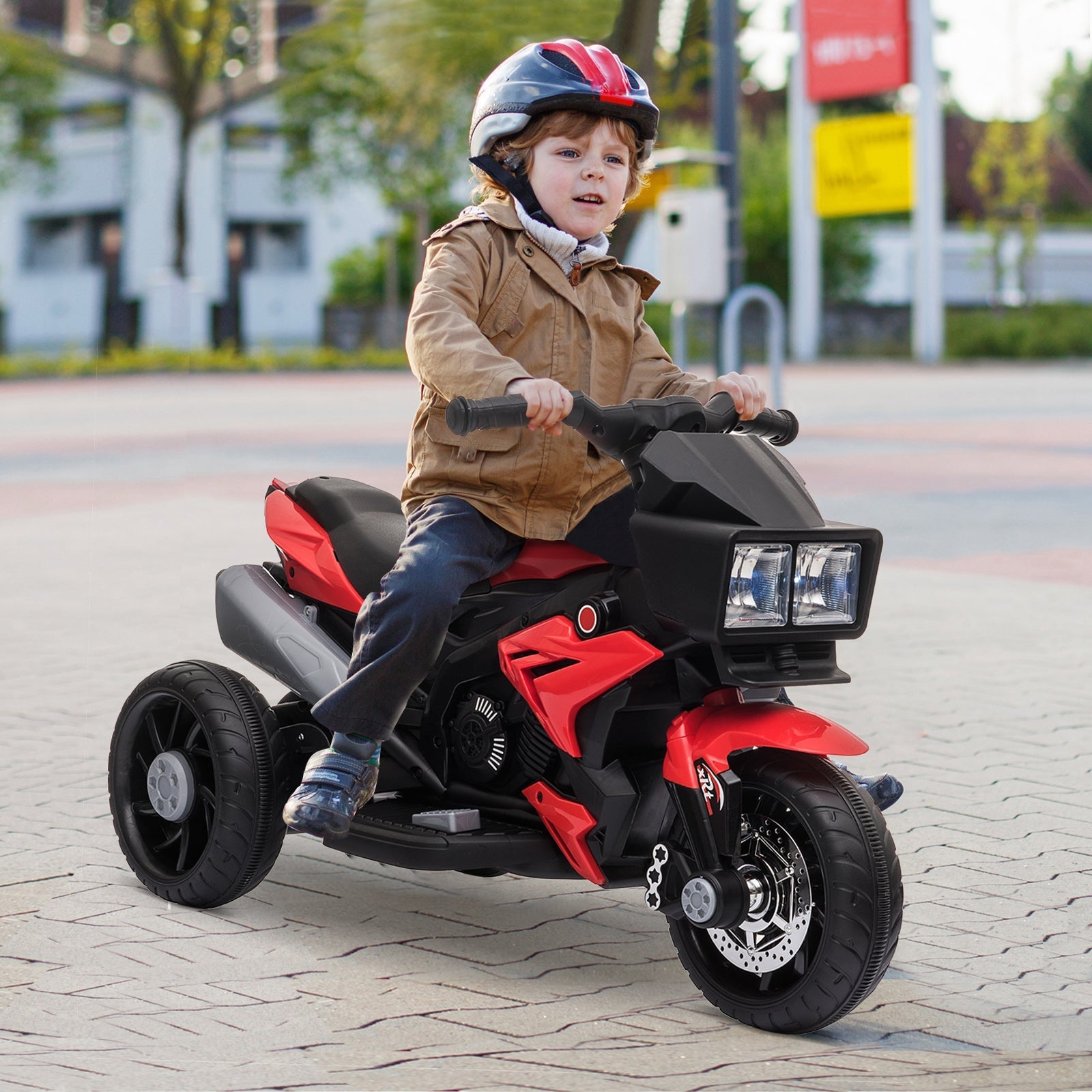 Kids Electric Pedal Motorcycle Ride-On Toy 6V Battery Powered w/ Music Horn Headlights Motorbike for Girls Boy Red Electric Motorcycles   at Gallery Canada