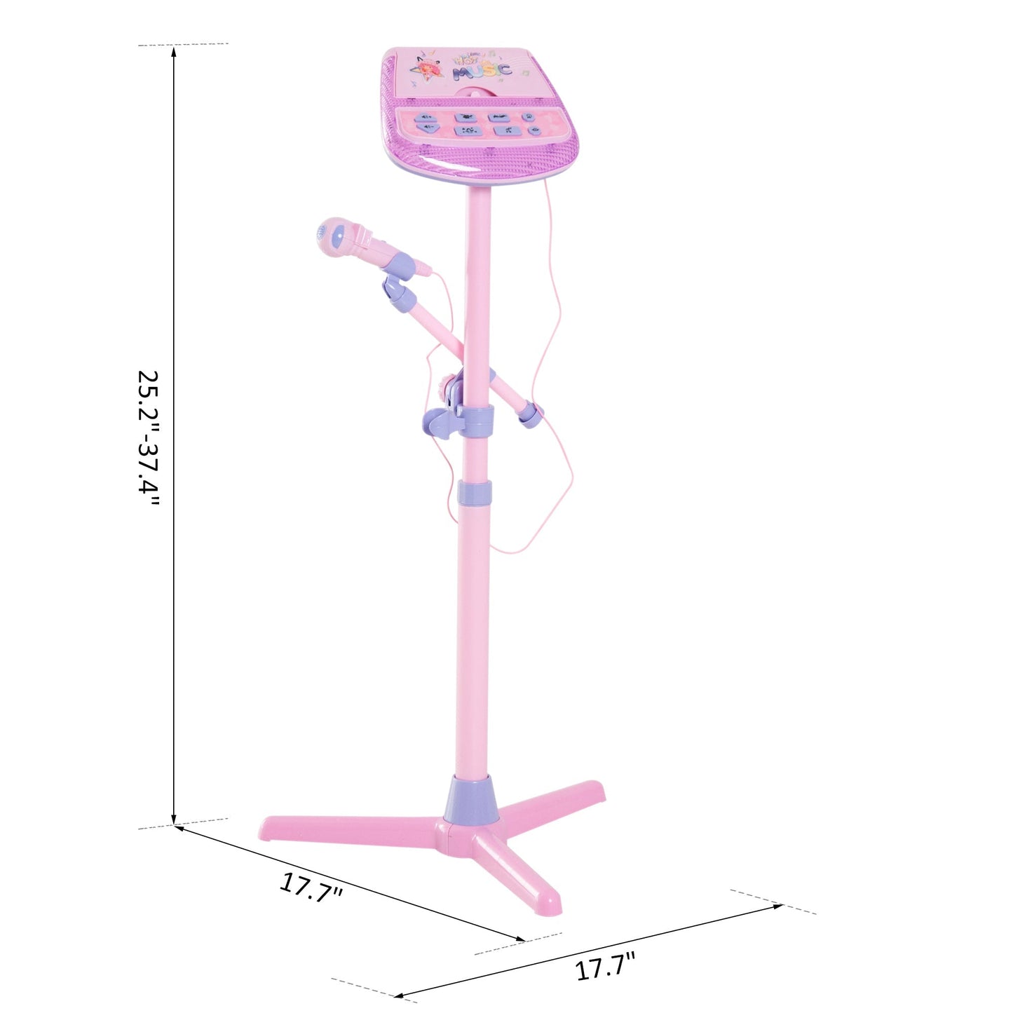 Kids Karaoke Disco Machine Toy Adjustable Microphone Speaker Stand Connected to iPod Phone MP3 Players Light Pink Electronic Musical Pianos   at Gallery Canada