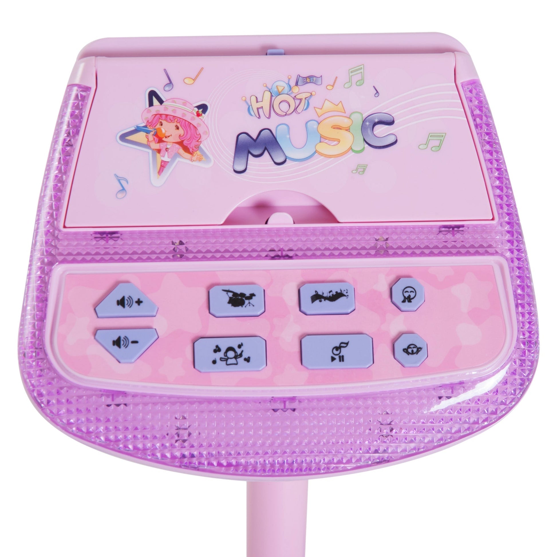 Kids Karaoke Disco Machine Toy Adjustable Microphone Speaker Stand Connected to iPod Phone MP3 Players Light Pink Electronic Musical Pianos   at Gallery Canada