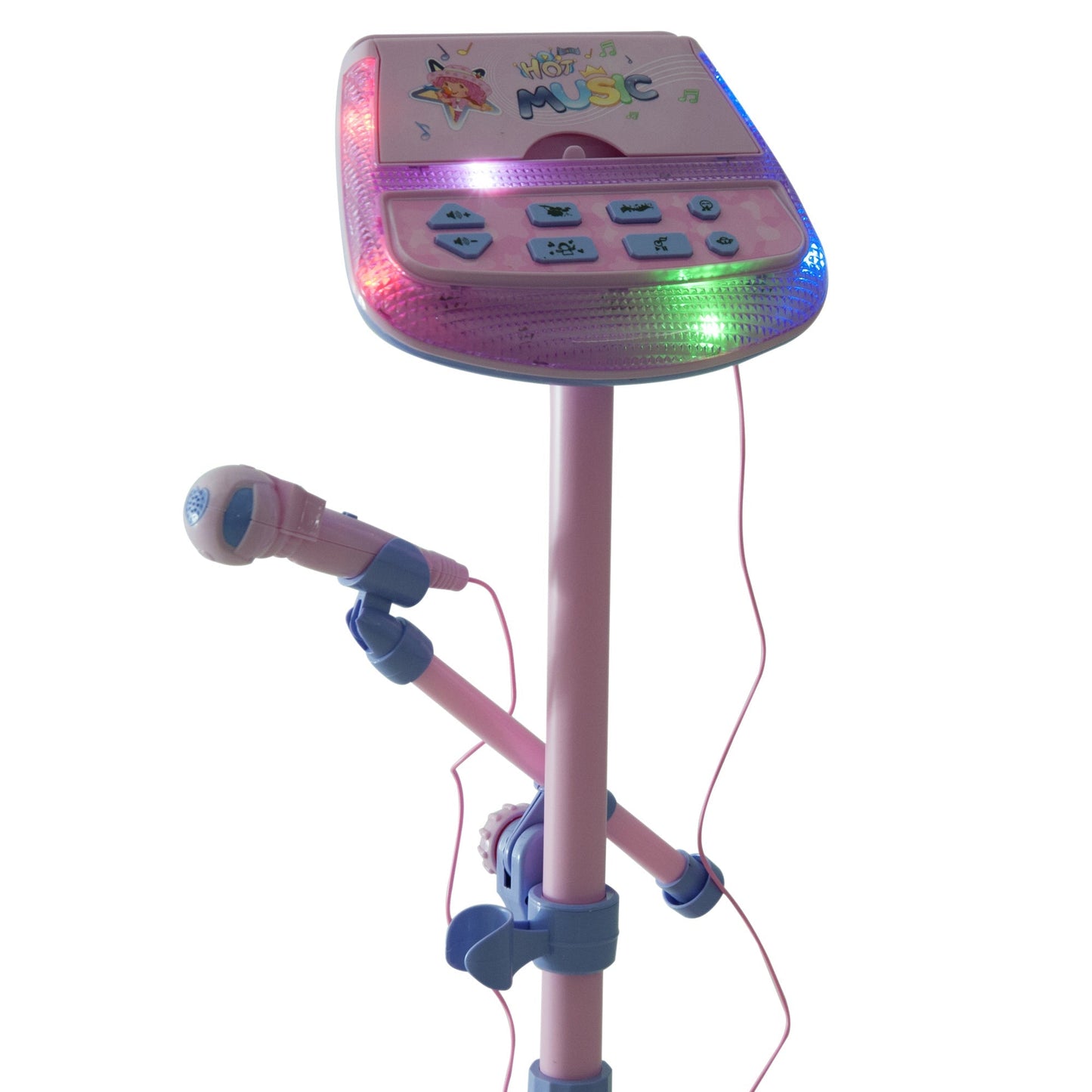 Kids Karaoke Disco Machine Toy Adjustable Microphone Speaker Stand Connected to iPod Phone MP3 Players Light Pink Electronic Musical Pianos   at Gallery Canada