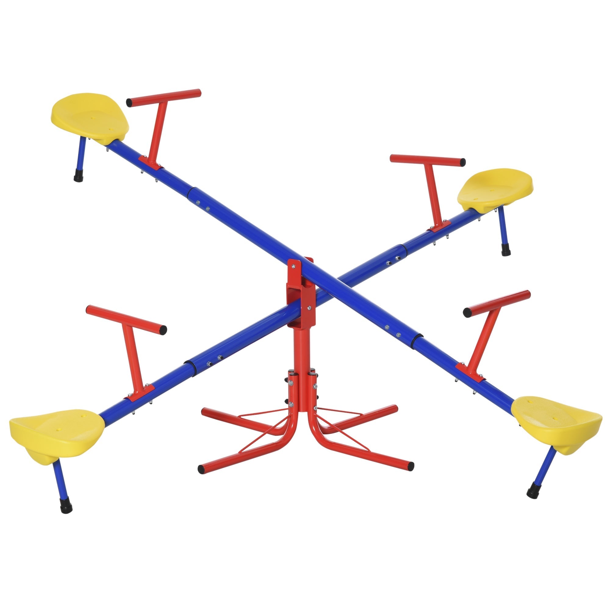 Kids Metal Seesaw Teeter Totter Children's Playground Equipment for Garden Outdoor Indoor Swing, 4 Seats Gym Sets & Swings Multi Colour  at Gallery Canada