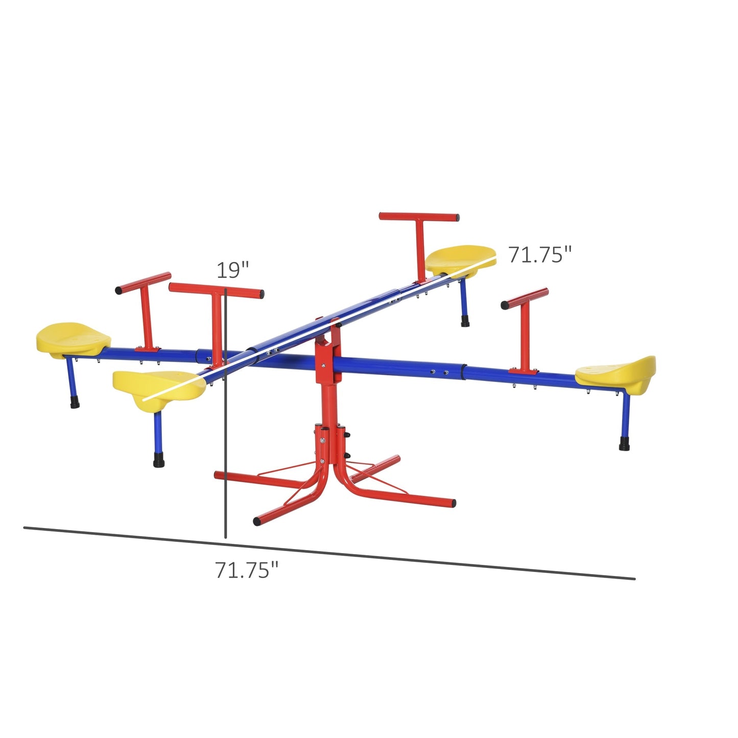 Kids Metal Seesaw Teeter Totter Children's Playground Equipment for Garden Outdoor Indoor Swing, 4 Seats Gym Sets & Swings   at Gallery Canada