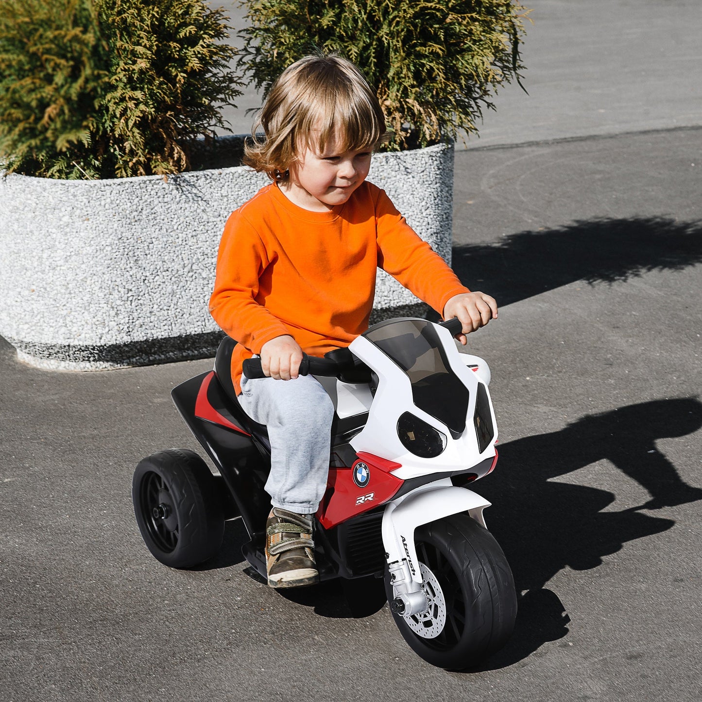 Licensed BMW 6V Battery Powered Kids Motorcycle with Headlight, Music, 3 Wheels - Red Electric Motorcycles   at Gallery Canada