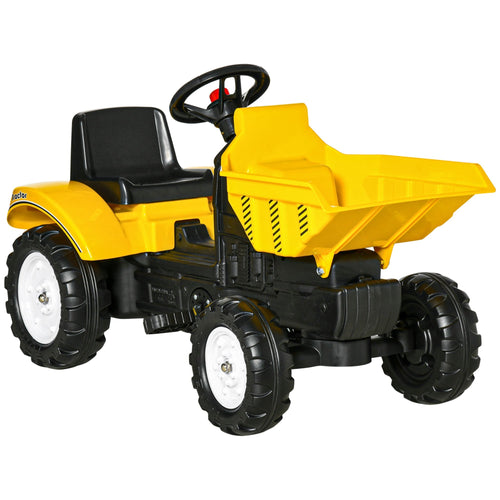 Manual Control Ride-On Excavator for Kids Aged 3-6, Forward/Backward Function, Yellow