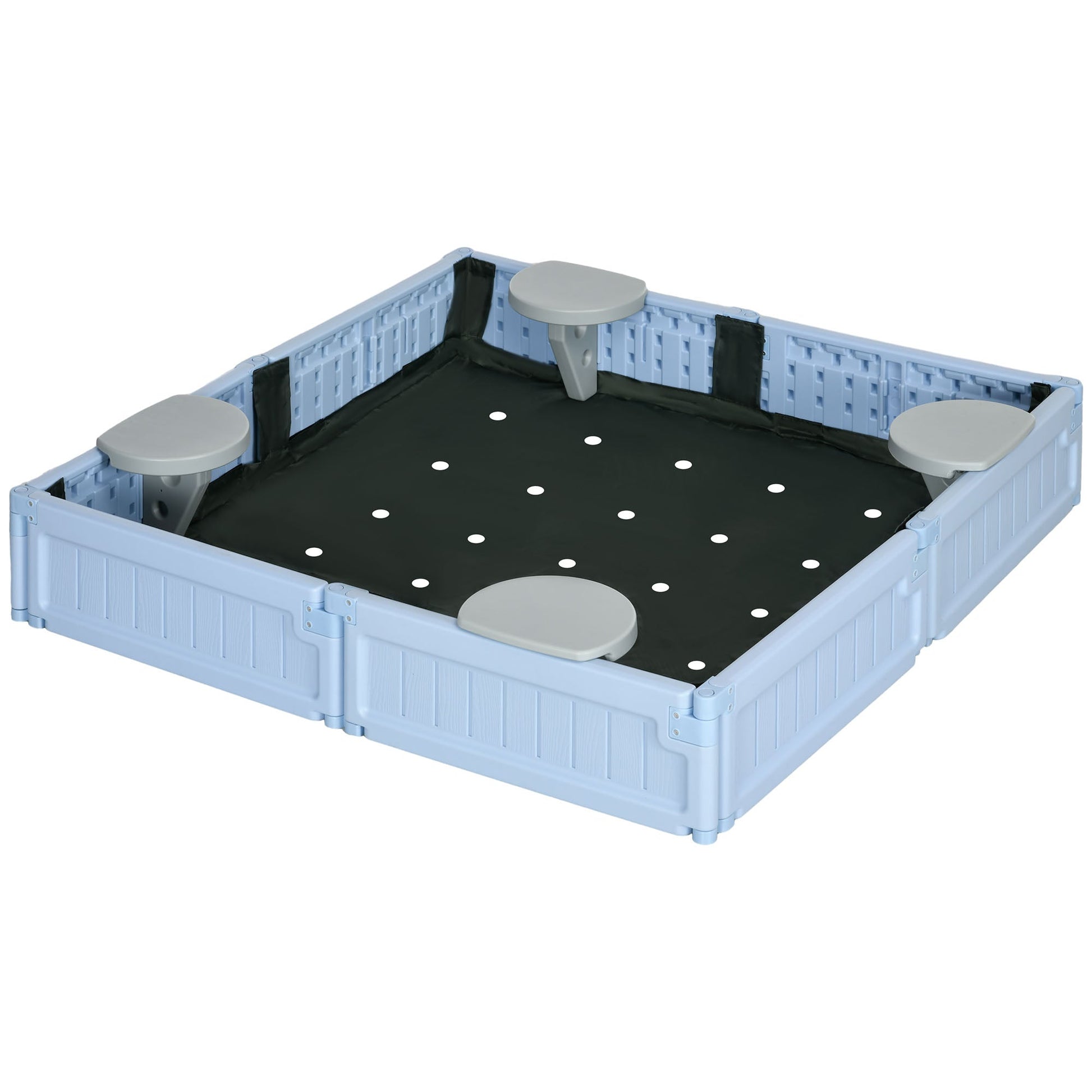 Kids Outdoor Sandbox with Canopy, Bottom Fabric Liner, Light Blue Sandboxes & Accessories Multi Colour  at Gallery Canada