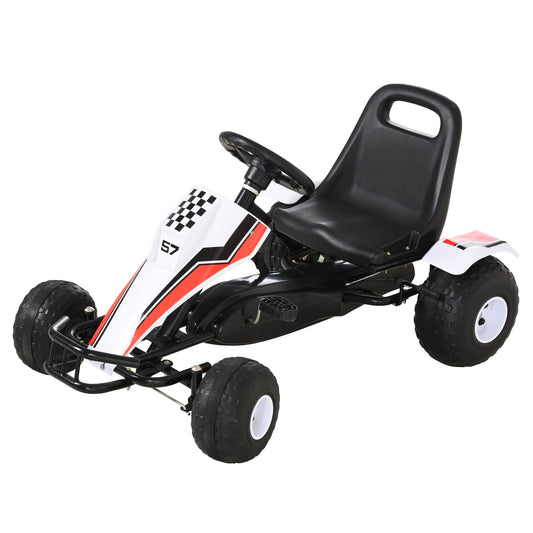 Kids Pedal Go Kart Children Racing Style Ride on Car with Adjustable Seat, Plastic Wheels, Handbrake and Shift Lever for 3-8 Years Old - Gallery Canada