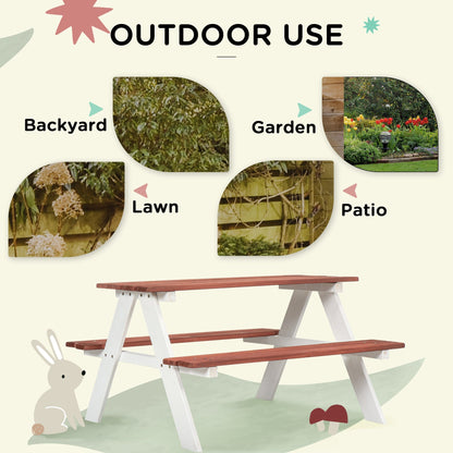 Kids Picnic Table and Chair Set, Wooden Table Bench Set Outdoor Activity for Backyard Garden Lawn, Girls Boys Gift Aged 3-8 Years Old Kids Outdoor Furniture   at Gallery Canada