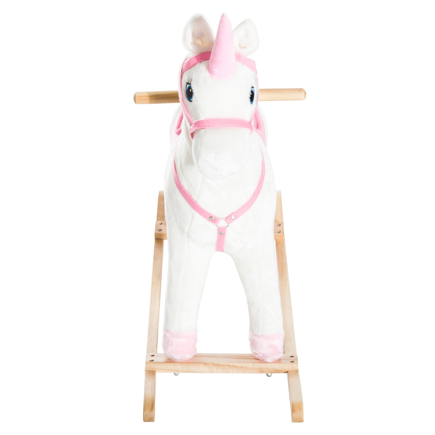 Kids Plush Toy Rocking Horse Unicorn with Realistic Sounds, White &; Pink Rocking Horses   at Gallery Canada