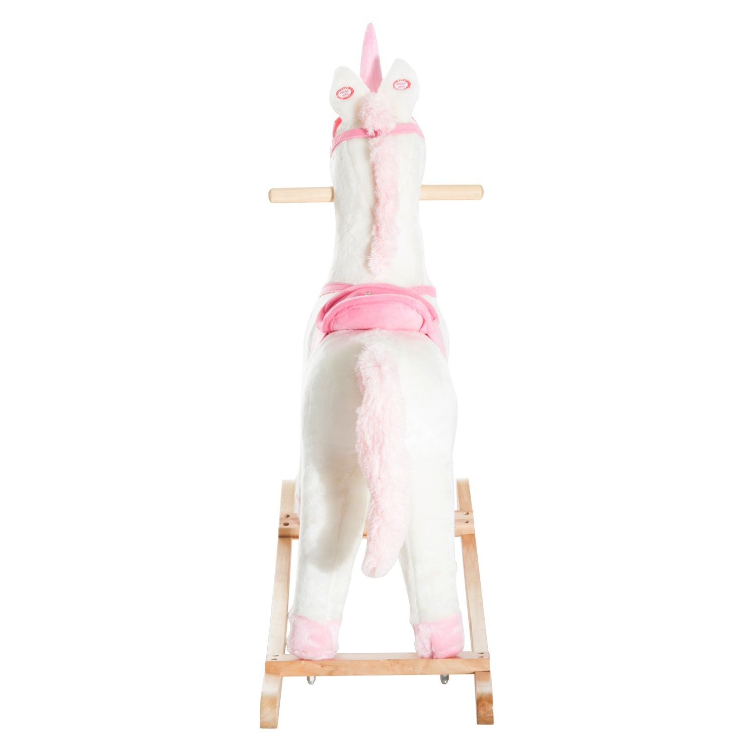 Kids Plush Toy Rocking Horse Unicorn with Realistic Sounds, White &; Pink Rocking Horses   at Gallery Canada