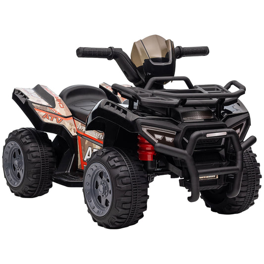 Kids Ride-on ATV Quad Bike Four Wheeler Car with Music, 6V Battery Powered Motorcycle for 18-36 Months, Black Electric Toy Cars Black  at Gallery Canada