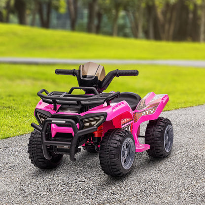 Kids Ride-on ATV Quad Bike Four Wheeler Car with Music, 6V Battery Powered Motorcycle for 18-36 Months, Pink Electric Toy Cars   at Gallery Canada