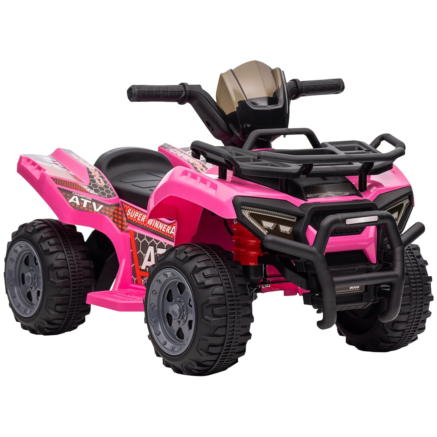 Kids Ride-on ATV Quad Bike Four Wheeler Car with Music, 6V Battery Powered Motorcycle for 18-36 Months, Pink Electric Toy Cars Pink  at Gallery Canada