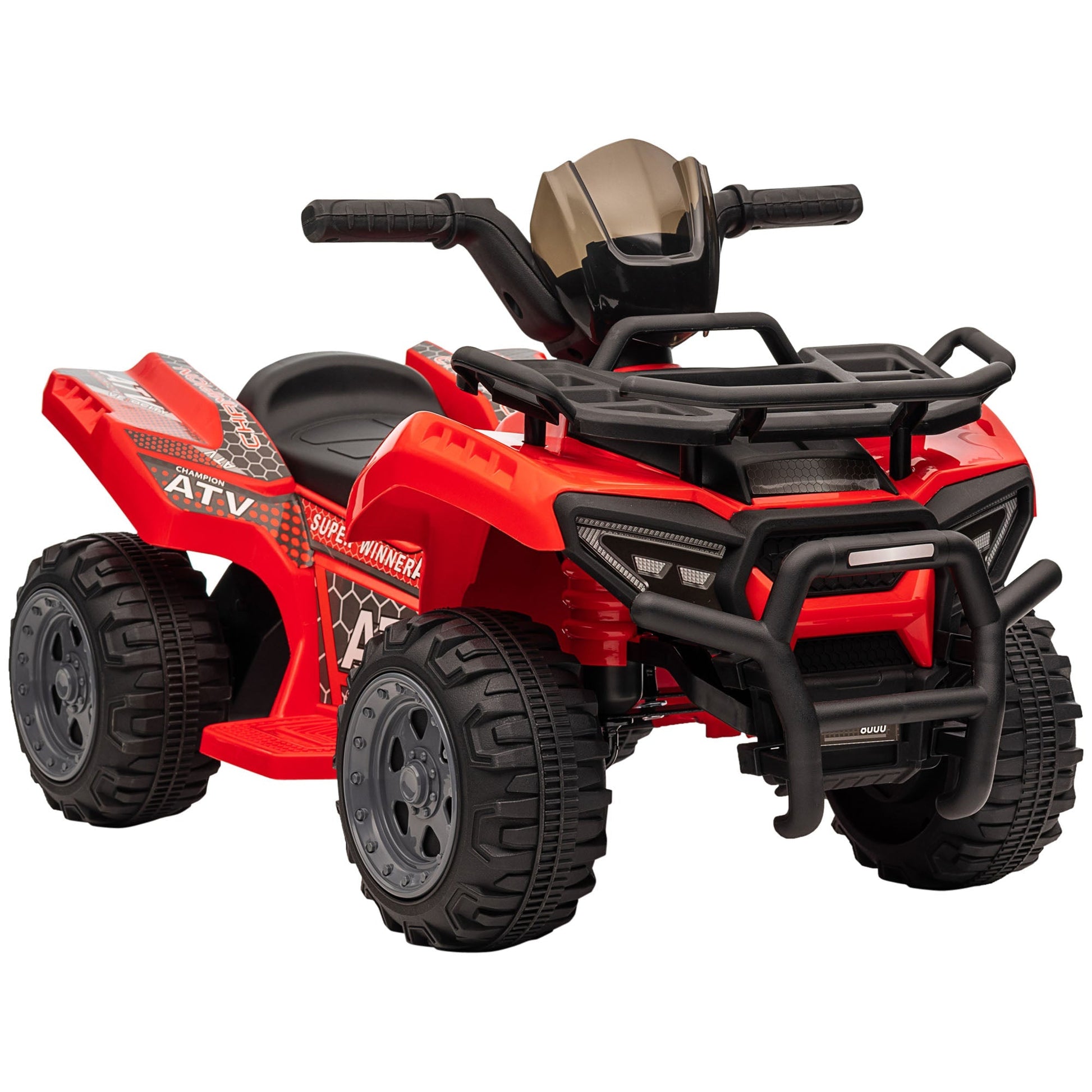 Kids Ride-on ATV Quad Bike Four Wheeler Car with Music, 6V Battery Powered Motorcycle for 18-36 Months, Red Electric Toy Cars Red  at Gallery Canada