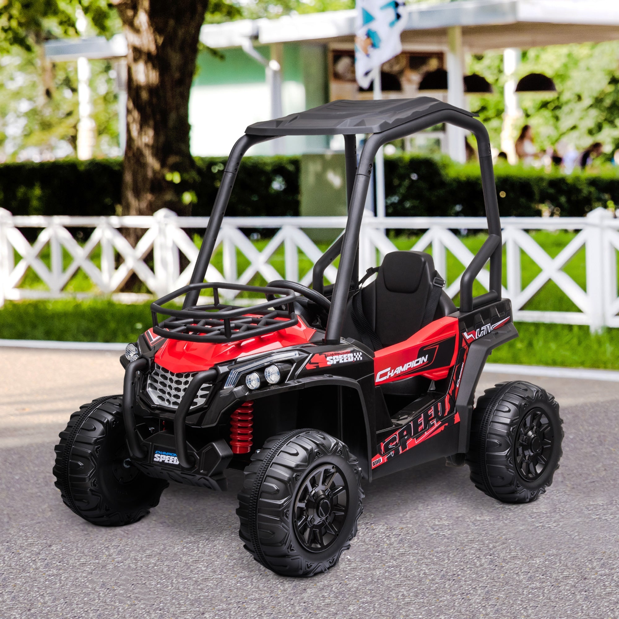 12V Kids Ride-On Off-Road UTV Car with Remote, Music, Lights, Suspension, Red Electric Toy Cars   at Gallery Canada