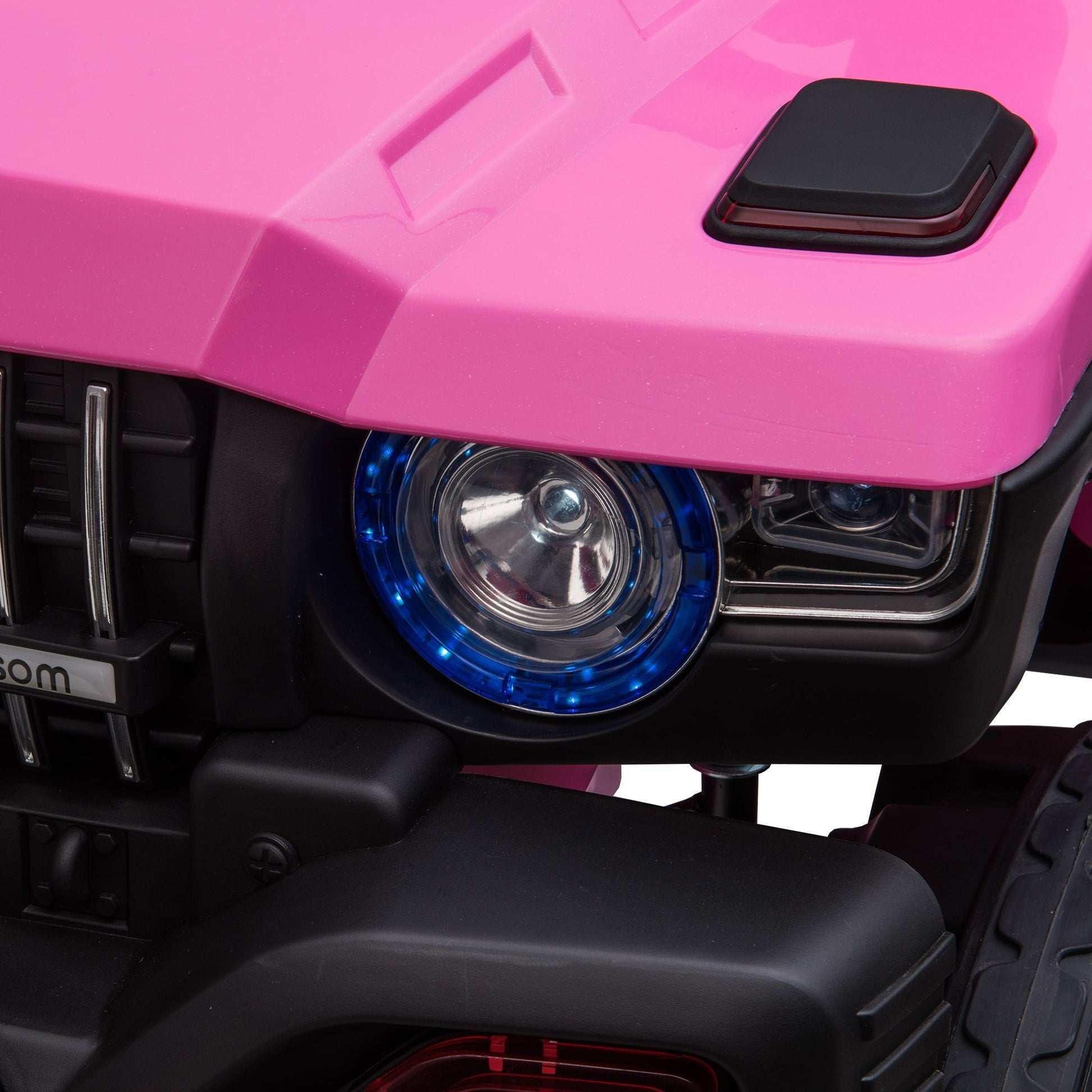 Kids Ride-On Car 12V RC 2-Seater Police Truck Electric Car For Kids with Full LED Lights, MP3, Parental Remote Control (Pink) Electric Toy Cars   at Gallery Canada