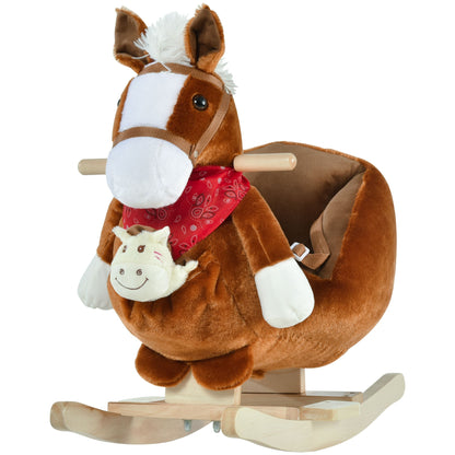 Kids Ride On Rocking Horse with Cradlesong Handle Grip Hand Puppet Traditional Toy Gift for Children 18-36 Months Rocking Toy for Toddler Brown Rocking Horses Brown  at Gallery Canada