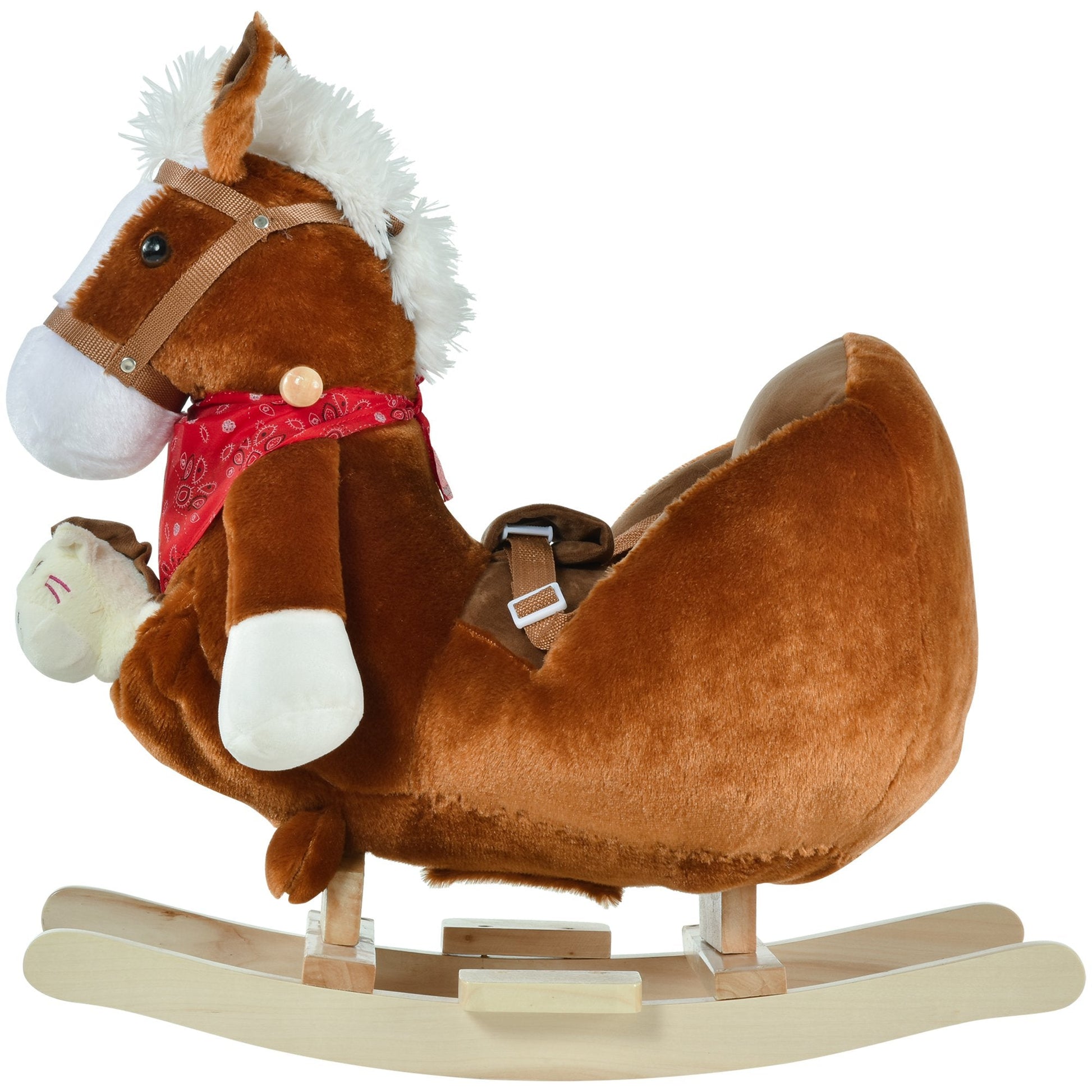 Kids Ride On Rocking Horse with Cradlesong Handle Grip Hand Puppet Traditional Toy Gift for Children 18-36 Months Rocking Toy for Toddler Brown Rocking Horses   at Gallery Canada