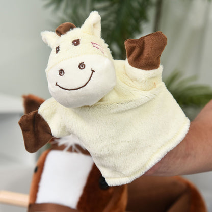 Kids Ride On Rocking Horse with Cradlesong Handle Grip Hand Puppet Traditional Toy Gift for Children 18-36 Months Rocking Toy for Toddler Brown Rocking Horses   at Gallery Canada