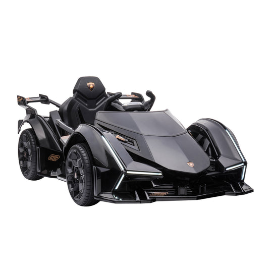 Kids Ride On Sports Car, 12V Battery Powered Electric Toy w/Parent Remote Control, Horn, Music &; LED Headlights Taillights for 3-6 Years Old Black - Gallery Canada