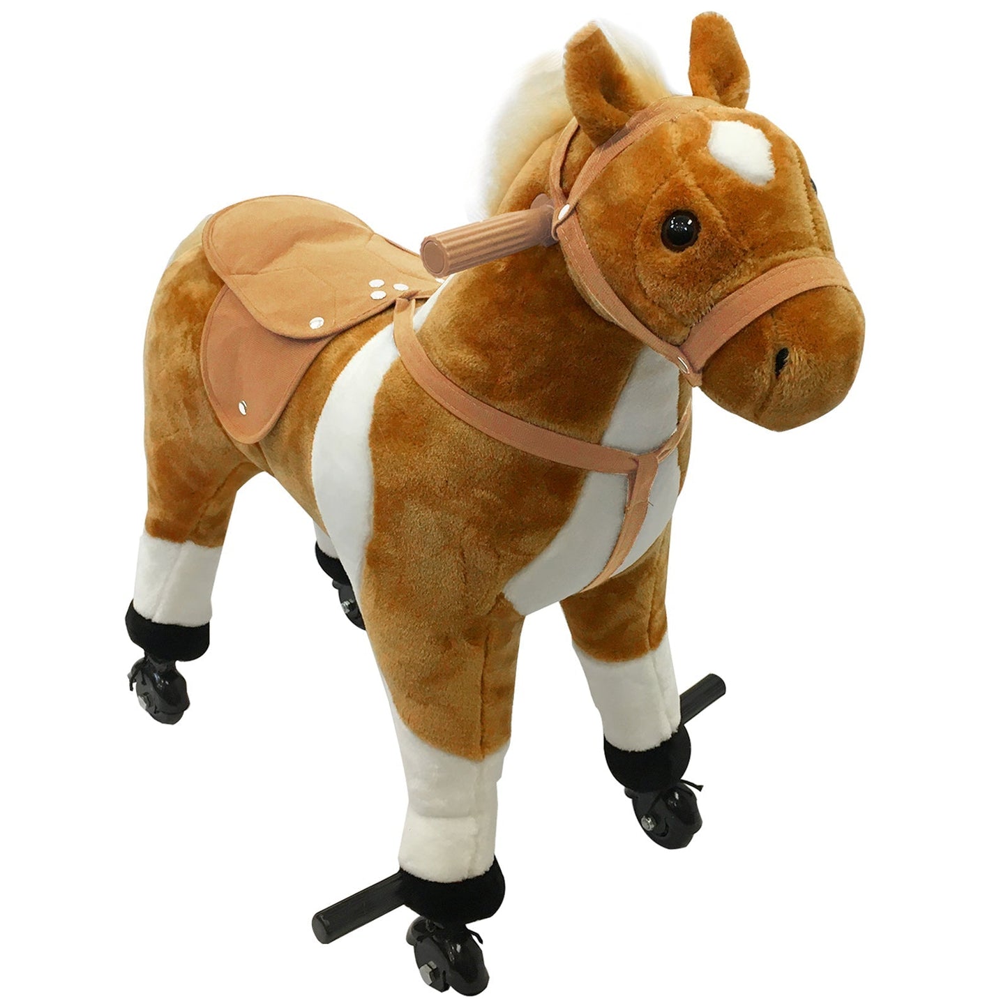 Kids Rocking Horse, Large Walking Ride on Toy for Toddlers 3 year old, Baby Plush Animal Rocker with Sound and Wheel, Brown Rocking Horses Brown  at Gallery Canada