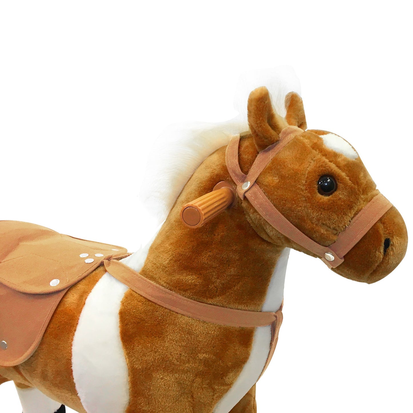 Kids Rocking Horse, Large Walking Ride on Toy for Toddlers 3 year old, Baby Plush Animal Rocker with Sound and Wheel, Brown Rocking Horses   at Gallery Canada