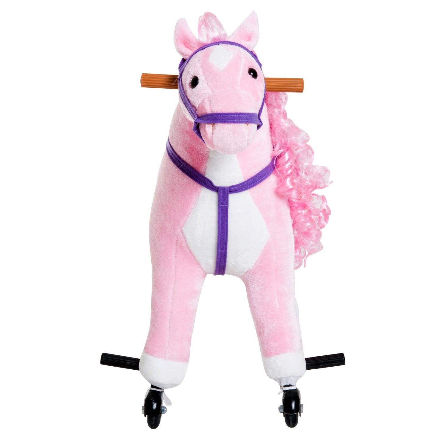 Kids Rocking Horse, Large Walking Ride on Toy for Toddlers 3 year old, Baby Plush Animal Rocker with Sound and Wheel, Pink Rocking Horses   at Gallery Canada