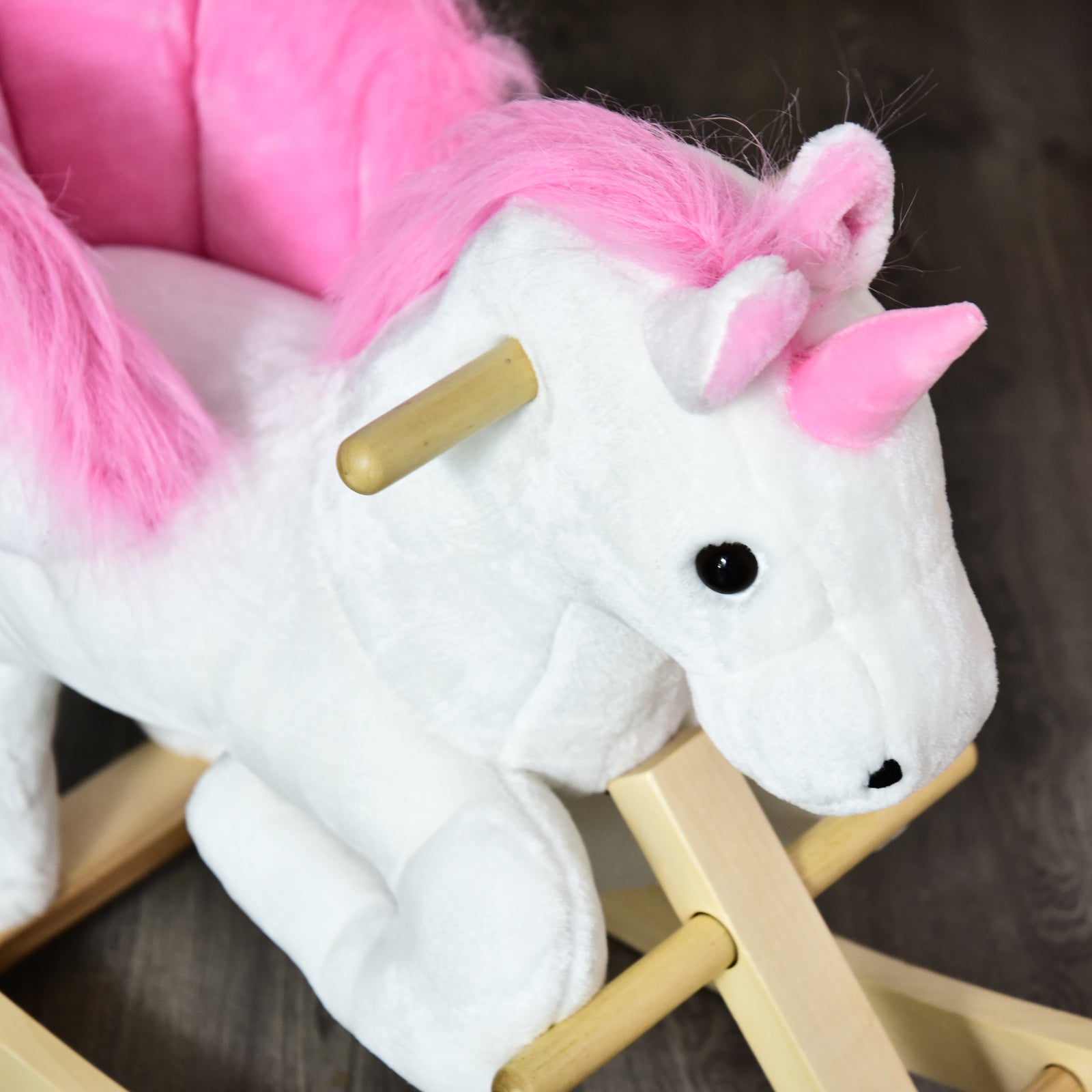 Kids Rocking Horse, Rocking Chair Nursery Plush Unicorn, Child Soft and Warm Ride on toy with Sing Along Song Pink Rocking Horses   at Gallery Canada