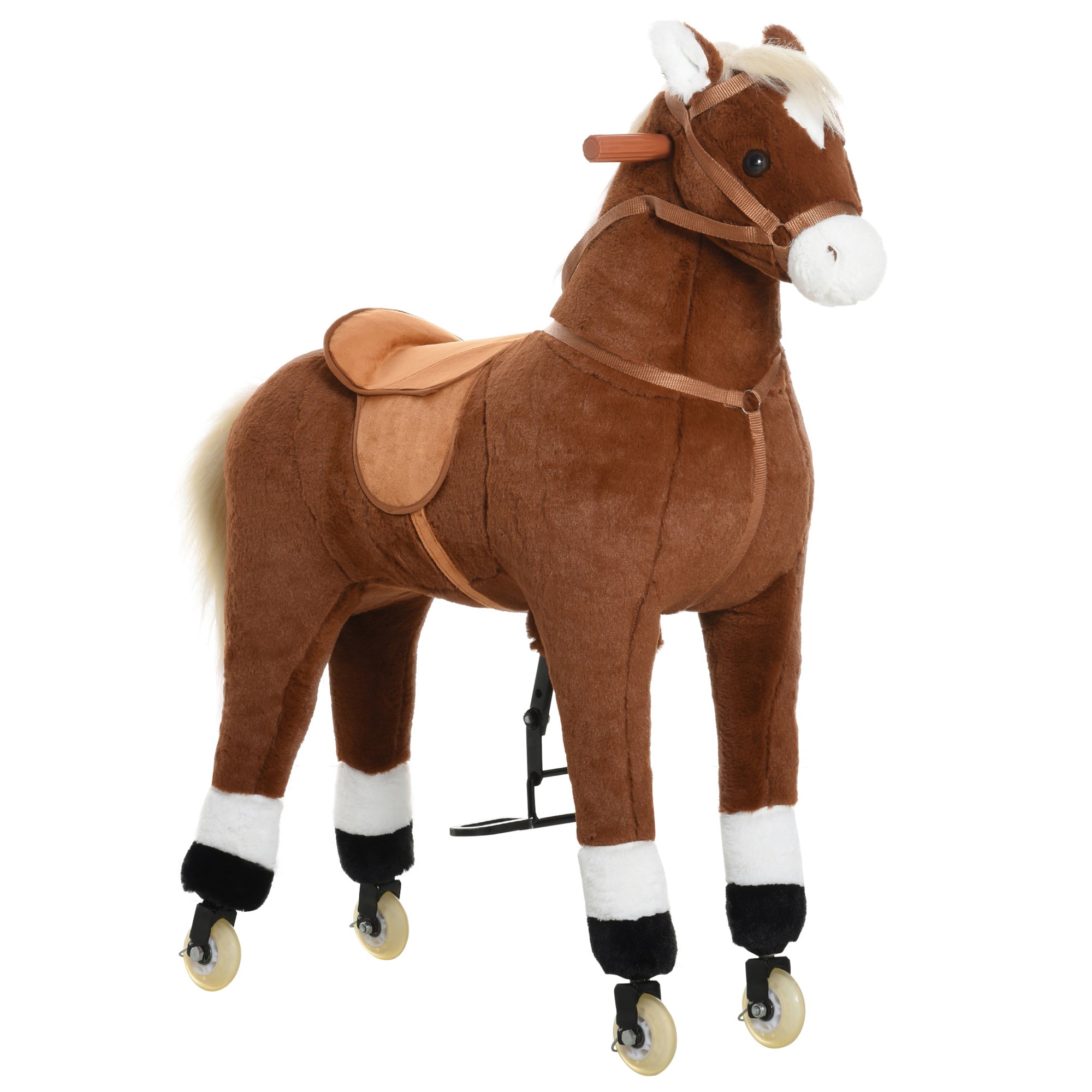 Kids Rocking Horse Walking Horse with Wheels, Large Size Moving Hobby Horse Ride on Toy Gift for Children 5-16 Years Rocking Horses   at Gallery Canada