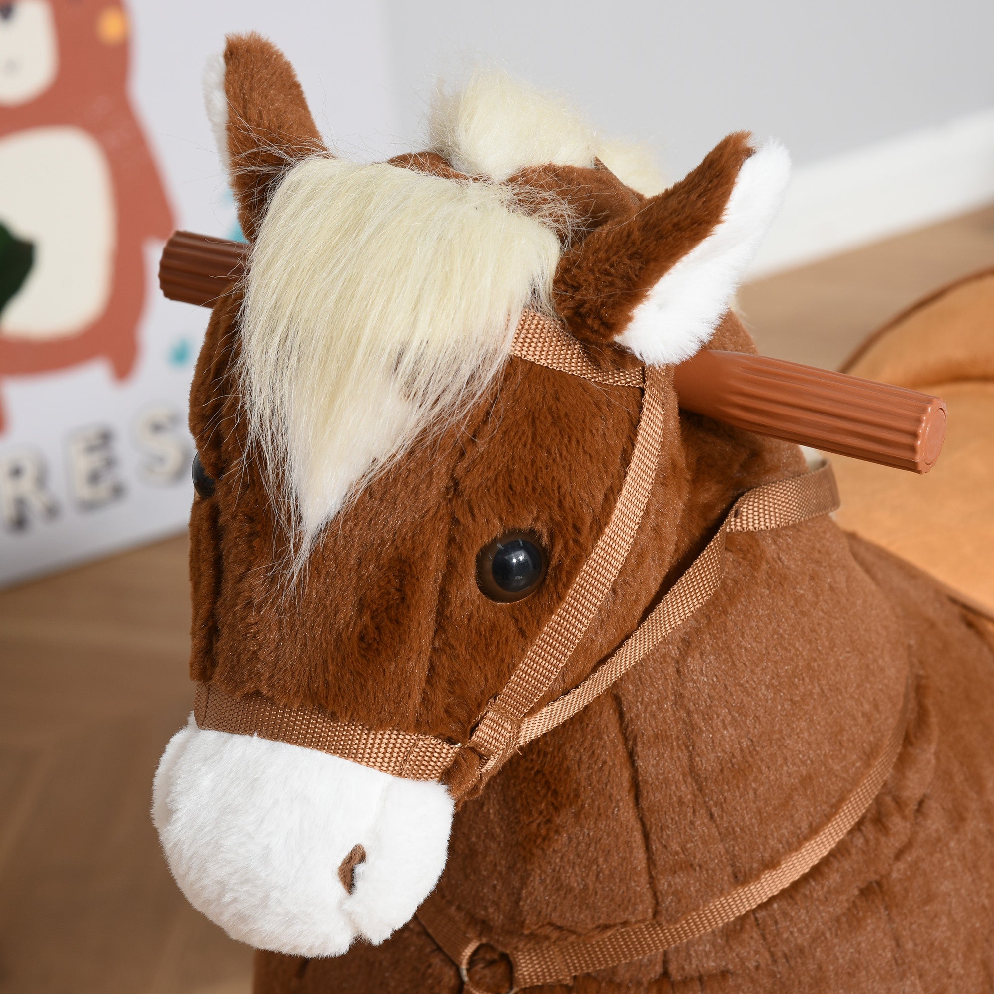 Kids Rocking Horse Walking Horse with Wheels, Large Size Moving Hobby Horse Ride on Toy Gift for Children 5-16 Years Rocking Horses   at Gallery Canada