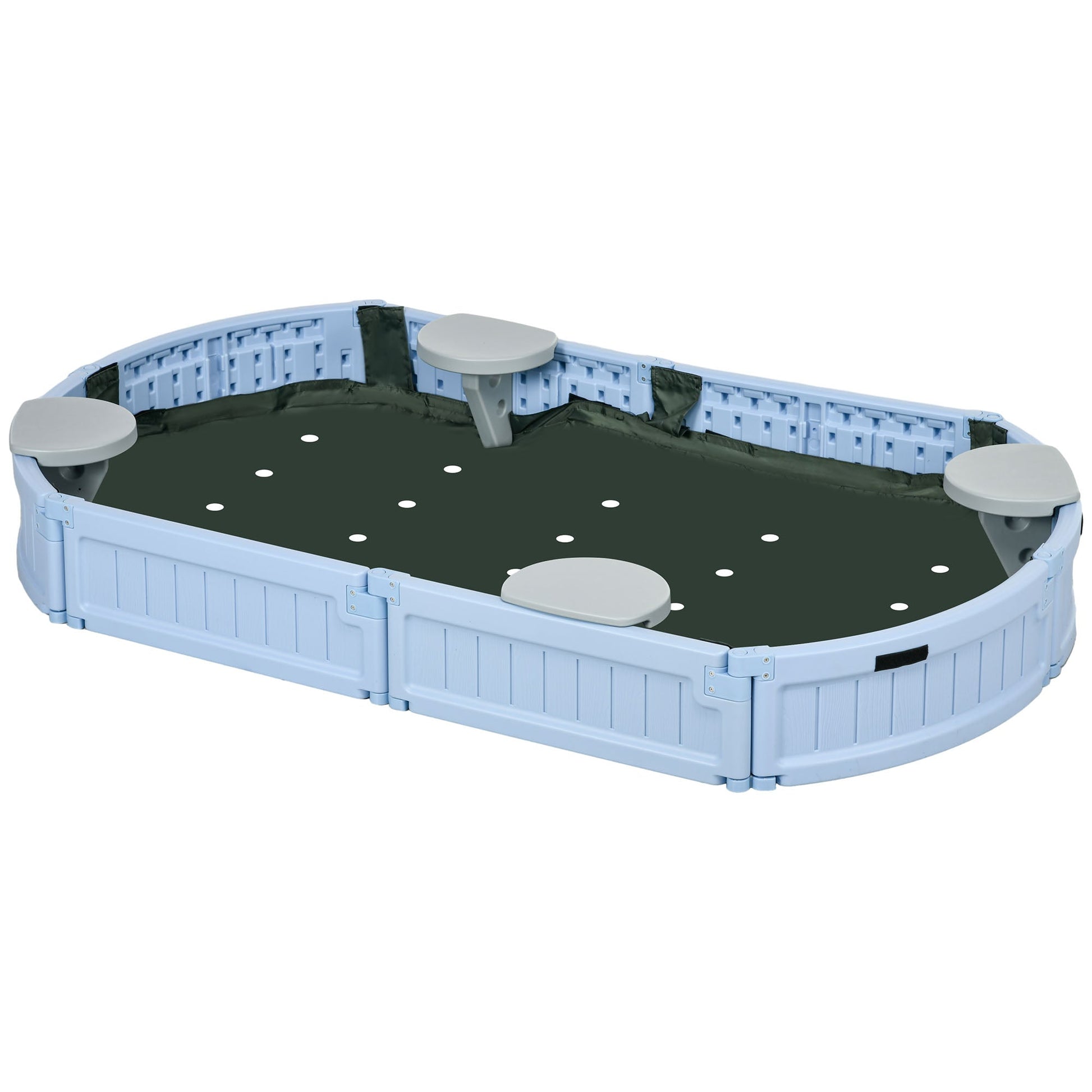 Kids Sandbox with Cover, Seat, Sandbox Outdoor for Backyard, Light Blue Sandboxes & Accessories Multi Colour  at Gallery Canada