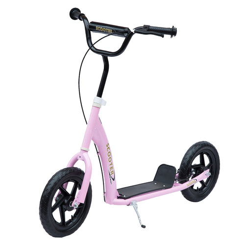 Kids Scooter Street Bike Bicycle for Teens Ride on Toy w/ 12'' Tire for 5-12 Year Old Pink