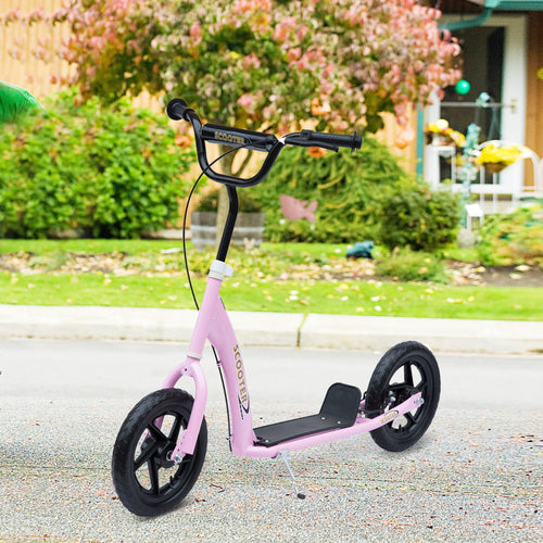 Kids Scooter Street Bike Bicycle for Teens Ride on Toy w/ 12'' Tire for 5-12 Year Old Pink