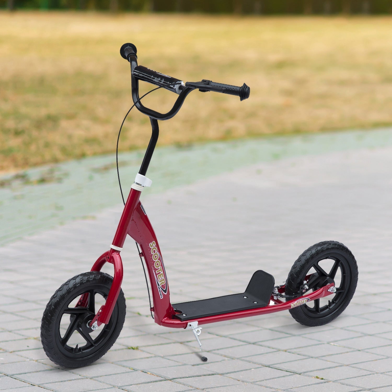 Kids Scooter Street Bike Bicycle for Teens Ride on Toy w/ 12'' Tire for 5-12 Year Old Red Scooters   at Gallery Canada