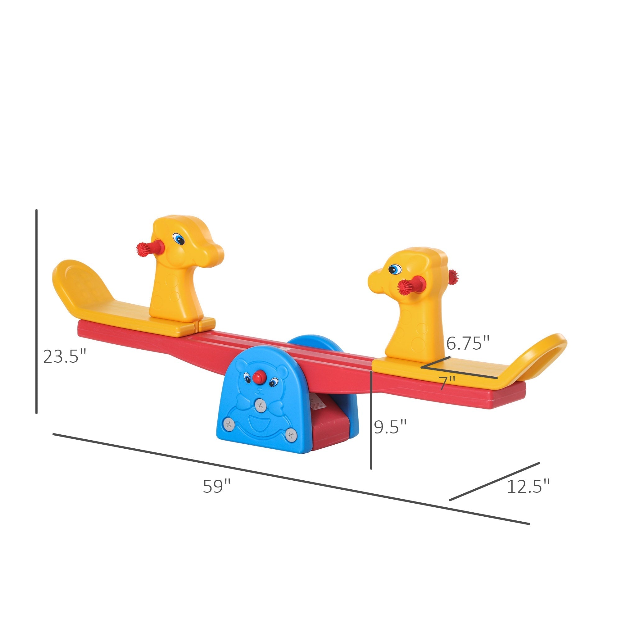 Kids Seesaw Safe Teeter Totter 2 Seats with Easy-Grip Handles Indoor Outdoor Living Room Playroom Backyard Equipment, for 1-4 years old Multicolor Gym Sets & Swings   at Gallery Canada