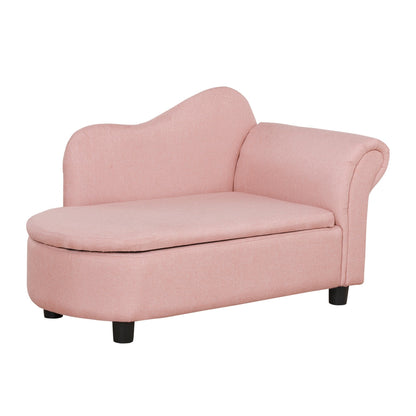 Toddler Sofa with Storage, Eucalyptus Wood Chaise Lounge for Kids Room, Pink Kids Chairs & Seating Pink  at Gallery Canada