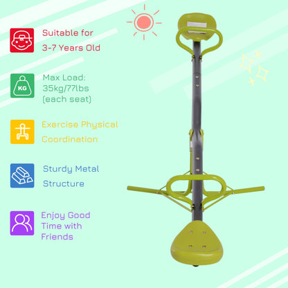 Kids Spinning Seesaw Swivel Teeter Totter Playground Equipment 360° Rotation Child Seesaw Rocker Swing Green &; Grey Gym Sets & Swings   at Gallery Canada