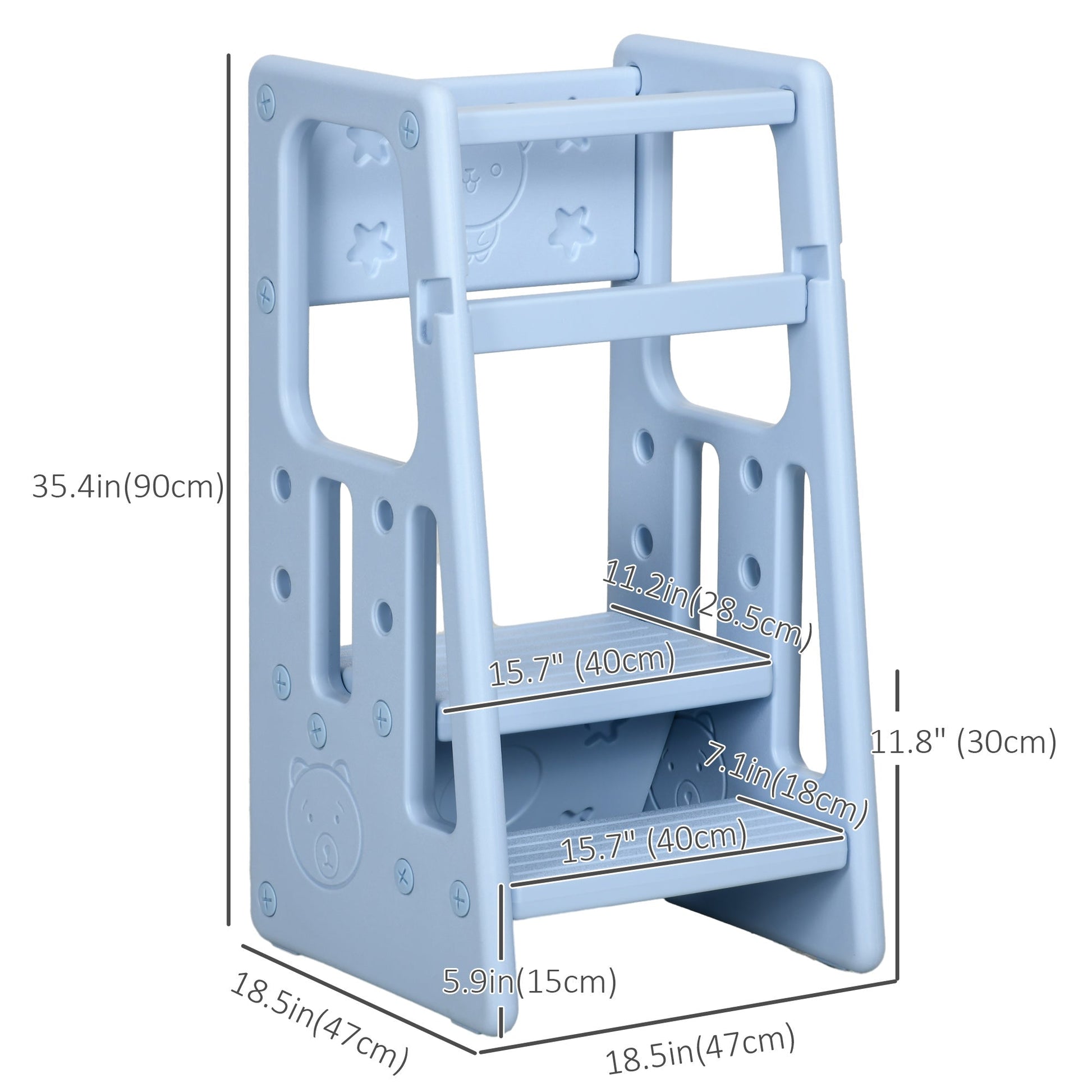 Kids Step Stool Adjustable Standing Platform Light Blue Toddler & Kids Step Stools   at Gallery Canada