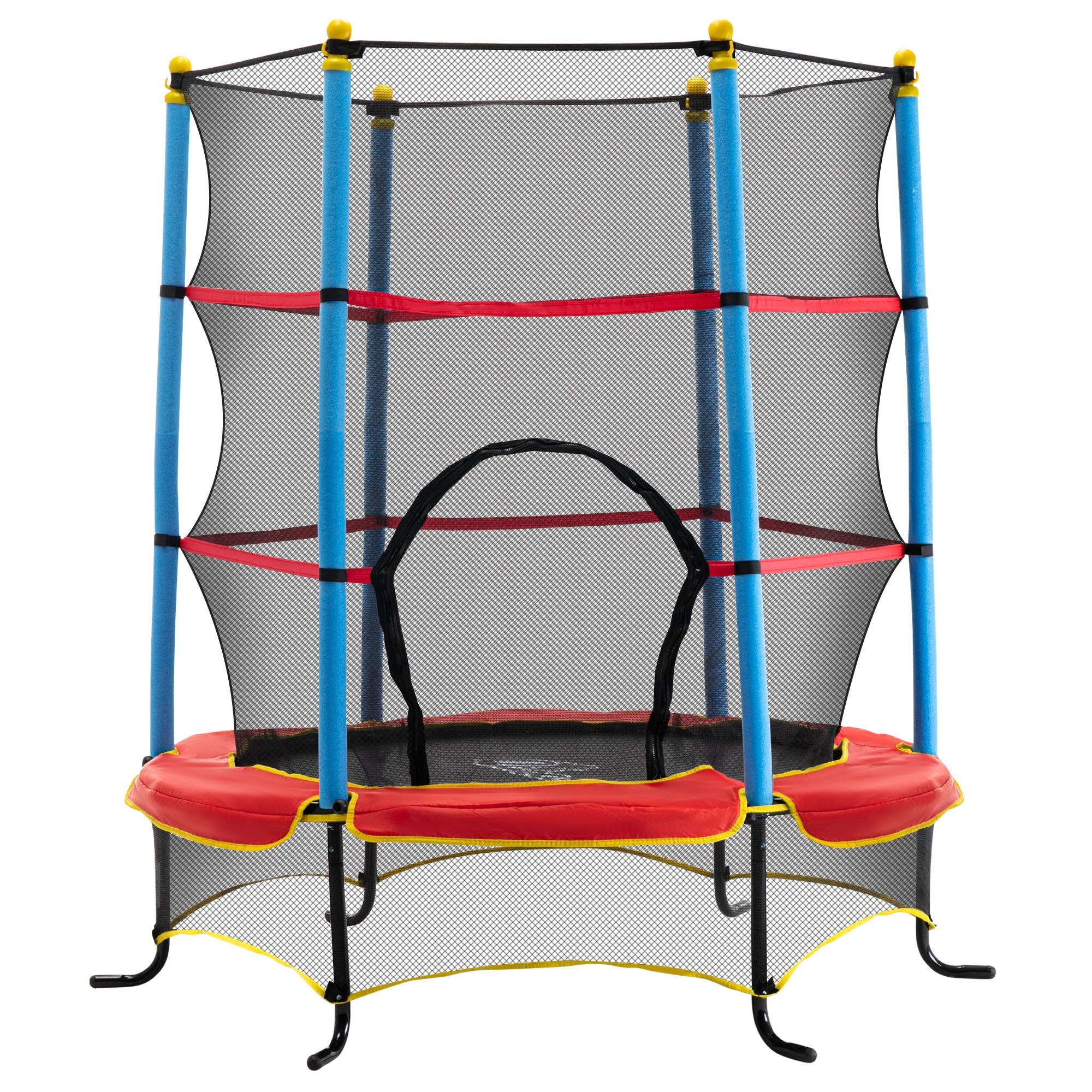 Trampoline with Safety Enclosure Net and Zipper Pad for Kids Ages 3-6, Multi Colour Trampolines Multi Colour  at Gallery Canada