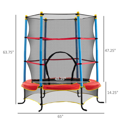 Trampoline with Safety Enclosure Net and Zipper Pad for Kids Ages 3-6, Multi Colour Trampolines   at Gallery Canada