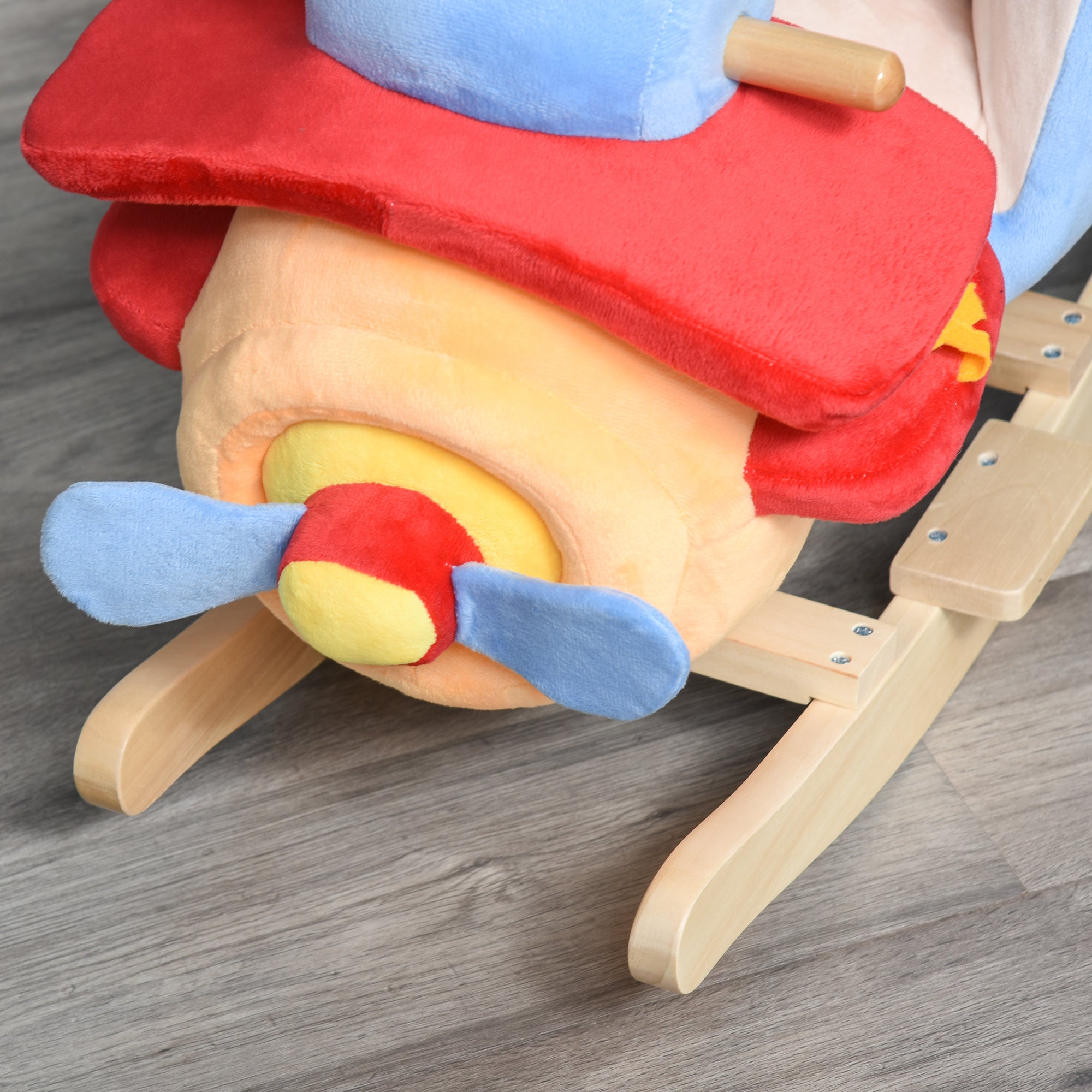 Kids Wooden Plush Ride-On Rocking Plane Chair Toy for Toddler Boy&;Girl with Nursery Rhyme Rocking Horses   at Gallery Canada