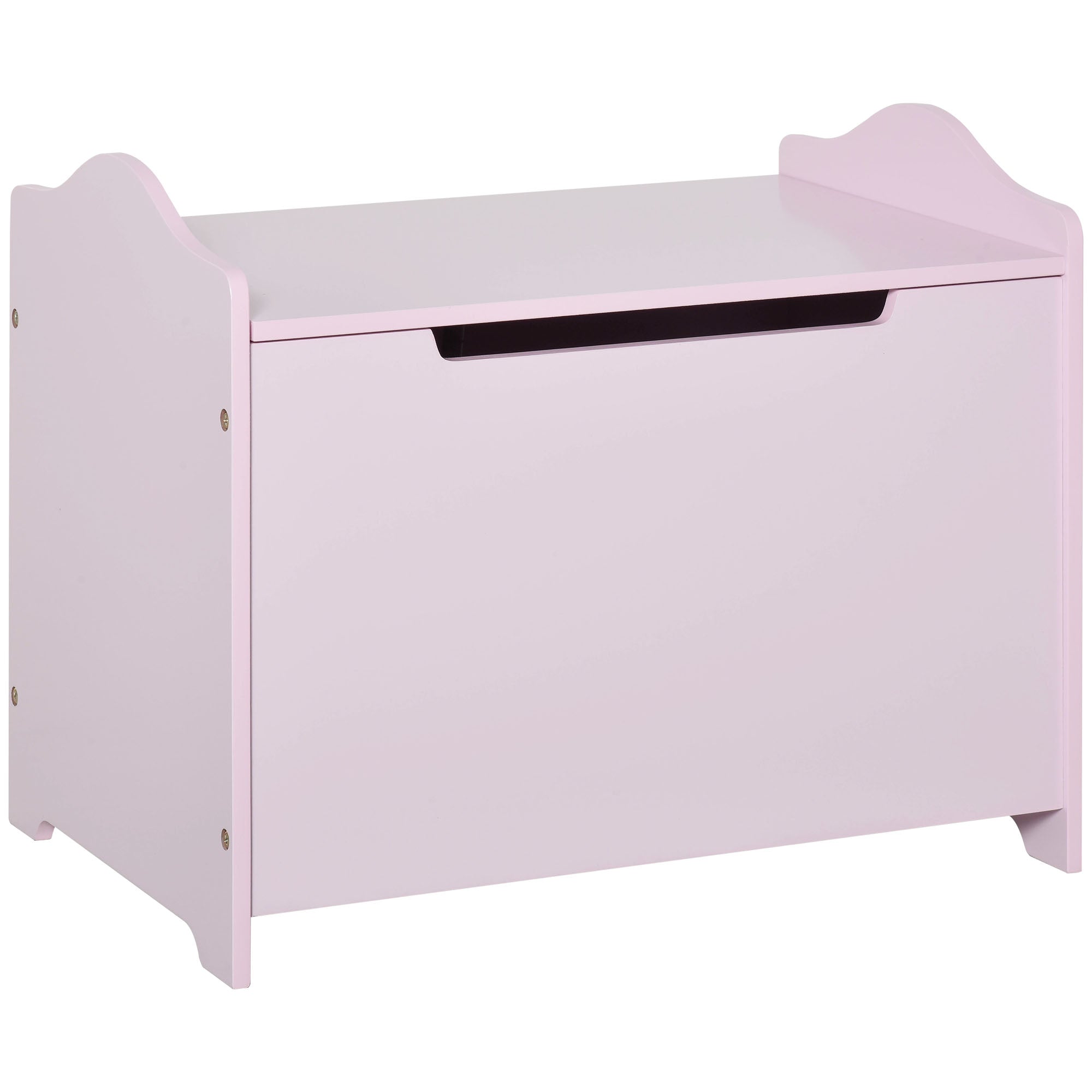 Kids Wooden Toy Storage Box Organizer Chest with Magnetic Hinge, Large Chest Space, &; Groove Handle, Pink Baby & Kids Storage Pink  at Gallery Canada