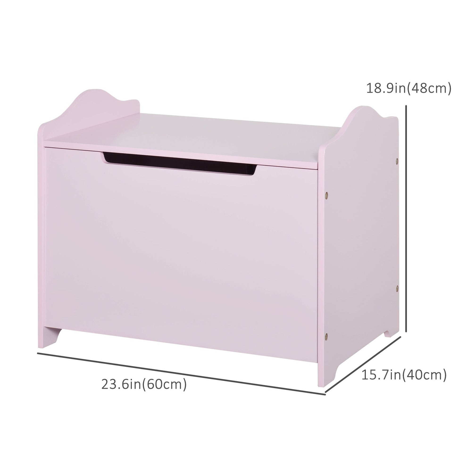 Kids Wooden Toy Storage Box Organizer Chest with Magnetic Hinge, Large Chest Space, &; Groove Handle, Pink Baby & Kids Storage   at Gallery Canada