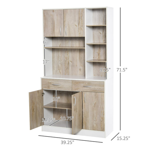 Kitchen Buffet with Hutch Multi Storage Cupboard Cabinet Server Sideboard with Drawers