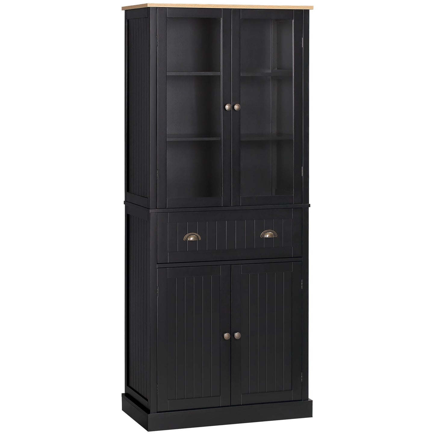 Kitchen Pantry Storage Cabinet, Freestanding Pantry Cabinets, 5-tier Kitchen Cabinet with Adjustable Shelves and Drawer, Black Kitchen Pantry Cabinets Black  at Gallery Canada