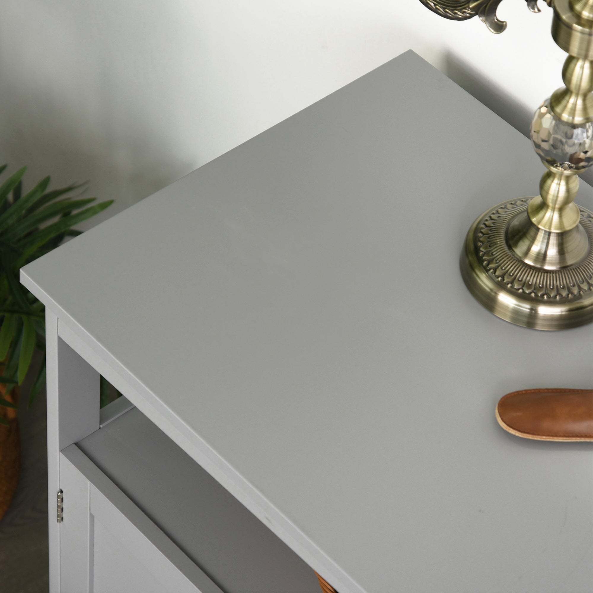 Kitchen Sideboard, Buffet Cabinet, Wooden Storage Console Table with 2-Level Cabinet and Open Shelf, Grey Bar Cabinets   at Gallery Canada