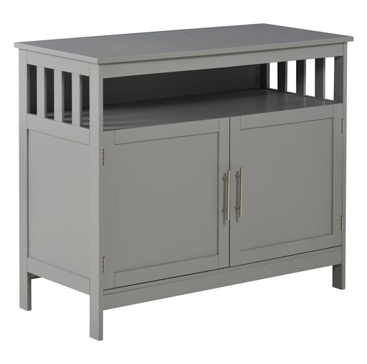 Kitchen Sideboard, Buffet Cabinet, Wooden Storage Console Table with 2-Level Cabinet and Open Shelf, Grey Bar Cabinets Grey  at Gallery Canada