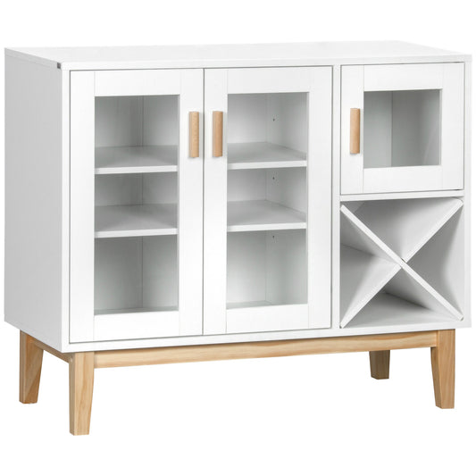 Kitchen Sideboard, Coffee Bar Cabinet, Buffet Cabinet with 4-Bottle Wine Rack, Glass Door and Adjustable Shelves, White Bar Cabinets Multi Colour  at Gallery Canada