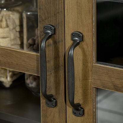 Glass Door Buffet Cabinet with Adjustable Shelf, Kitchen Sideboard, Black Bar Cabinets   at Gallery Canada