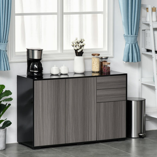 Kitchen Sideboard Storage Cabinet, Modern Coffee Bar with Push-Open Design and 2 Drawers for Living Room, Black Bar Cabinets Multi Colour  at Gallery Canada